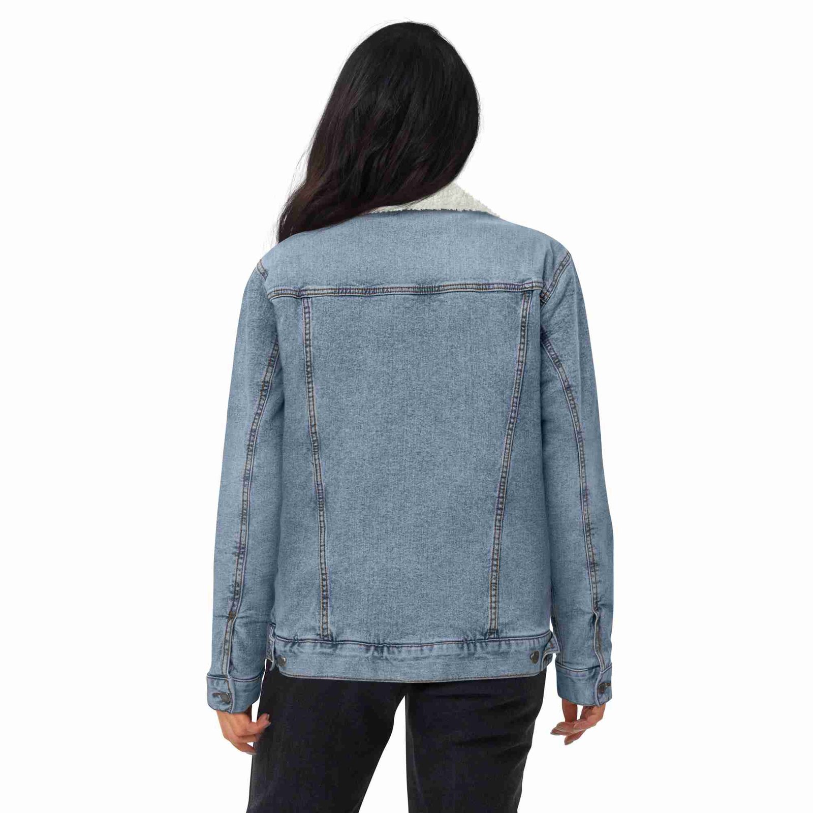 Unisex Sherpa Jeansjacke - immagine 4
