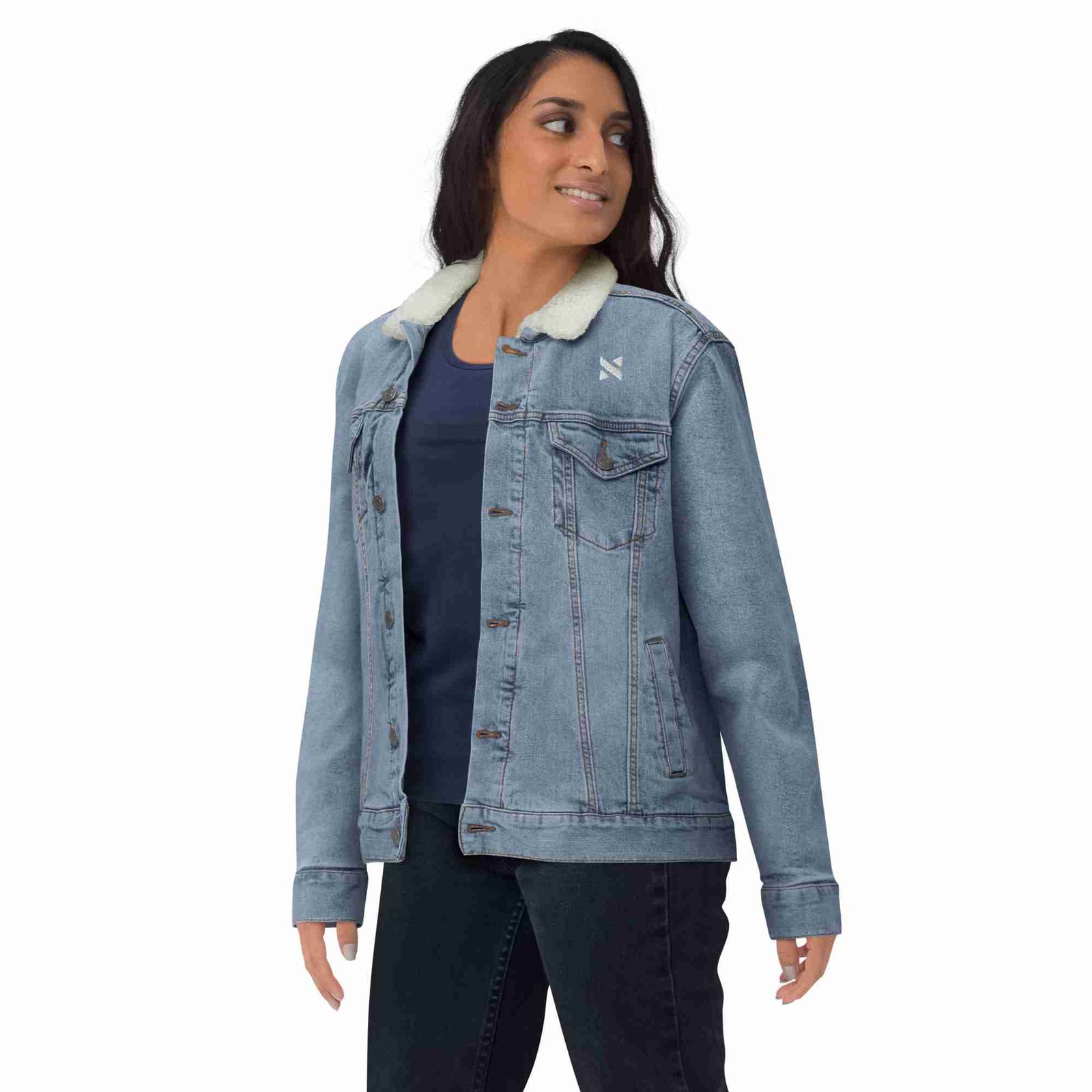 Unisex Sherpa Jeansjacke